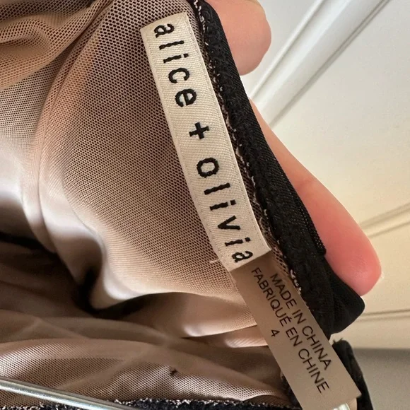 Alice +‎ Olivia Cruz Ruched One Shoulder Mini Bodycon Dress size 4 - Picture 4 of 5